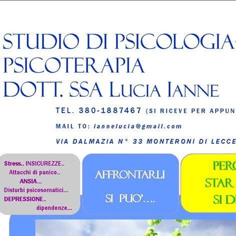 Dott.ssa Lucia Ianne Psicologa Psicoterapeuta