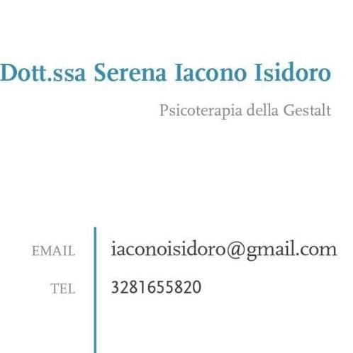 Dott.ssa Serena Iacono Isidoro Psicologa Psicoterapeuta